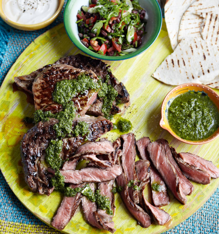 Ribeye Steaks With Chimichurri Sauce Sainsbury`s Magazine 